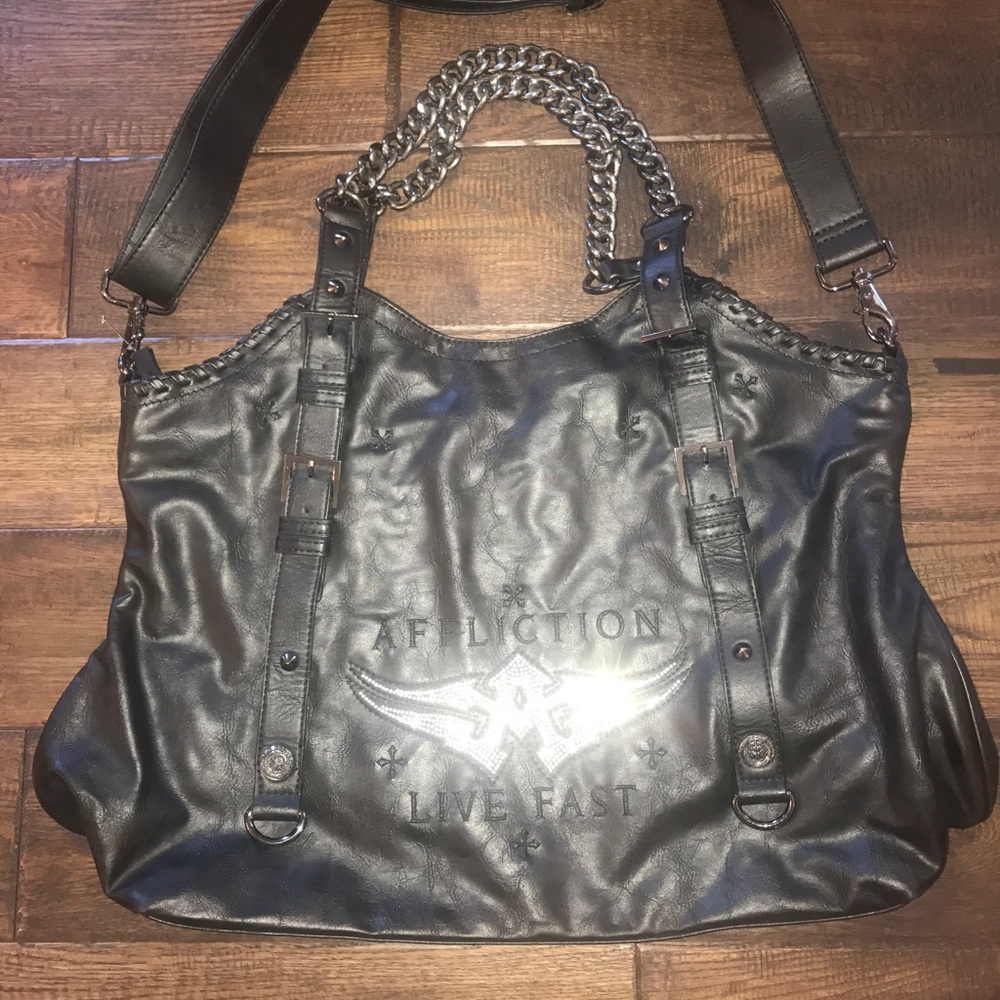 Large *BUCKLE* Affliction Black Handbag